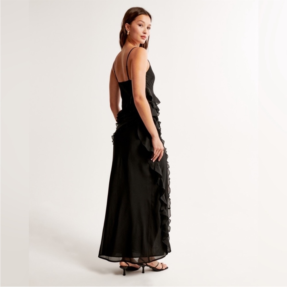 Abercrombie & Fitch Black Ruffled Maxi Dress - Picture 4 of 15